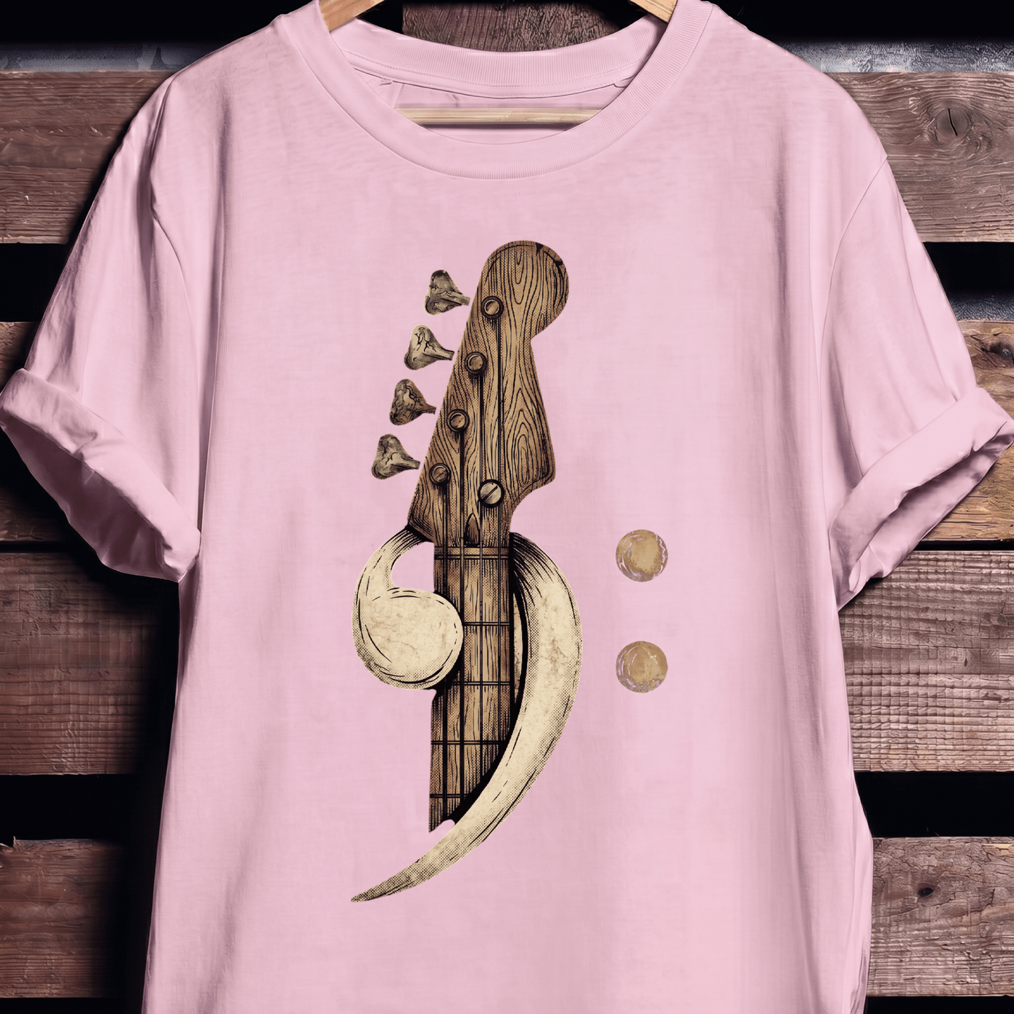 Artistic Wood Bass Clef Tee - The Music Frontiers