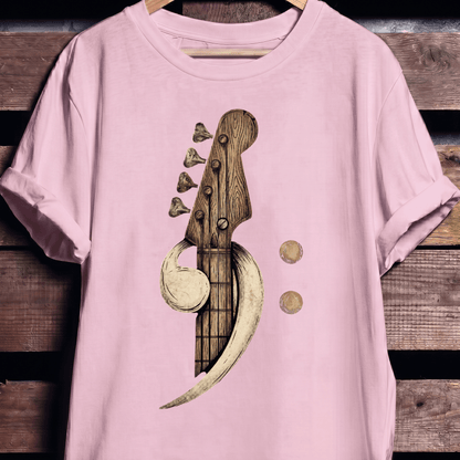 Artistic Wood Bass Clef Tee - The Music Frontiers
