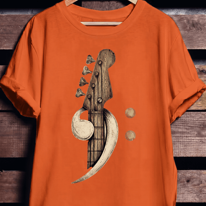 Artistic Wood Bass Clef Tee - The Music Frontiers