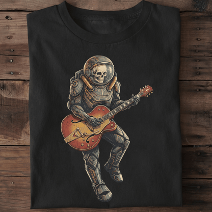 Astronaut Skull Hollowbody Guitar Art Tee - The Music Frontiers