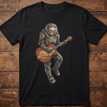 Astronaut Skull Hollowbody Guitar Art Tee - The Music Frontiers