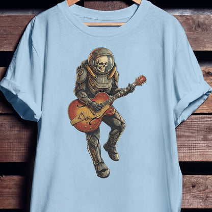 Astronaut Skull Hollowbody Guitar Art Tee - The Music Frontiers