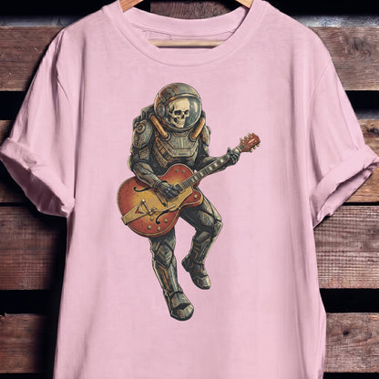 Astronaut Skull Hollowbody Guitar Art Tee - The Music Frontiers