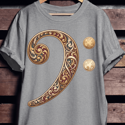 Baroque Bass Clef Artistic Tee - The Music Frontiers
