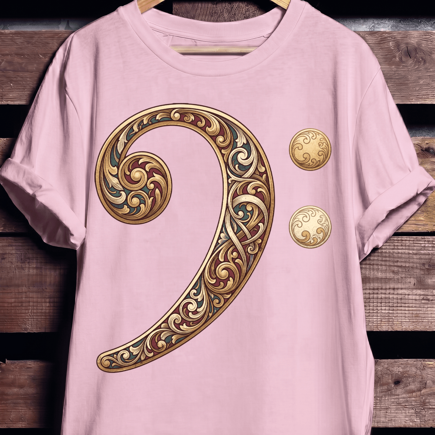 Baroque Bass Clef Artistic Tee - The Music Frontiers