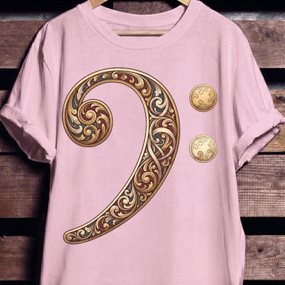 Baroque Bass Clef Artistic Tee - The Music Frontiers