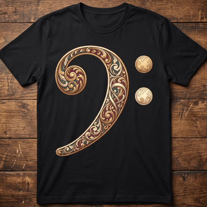 Baroque Bass Clef Artistic Tee - The Music Frontiers