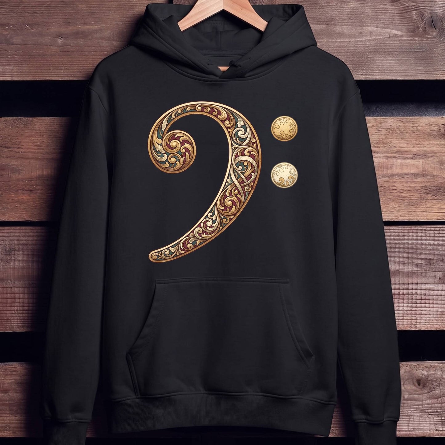 Baroque Bass Clef Artistic Tee - Unisex Standard Hoodie