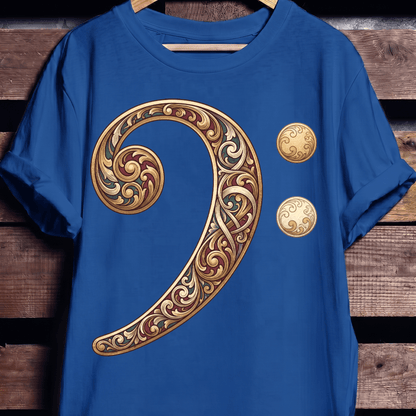 Baroque Bass Clef Artistic Tee - The Music Frontiers