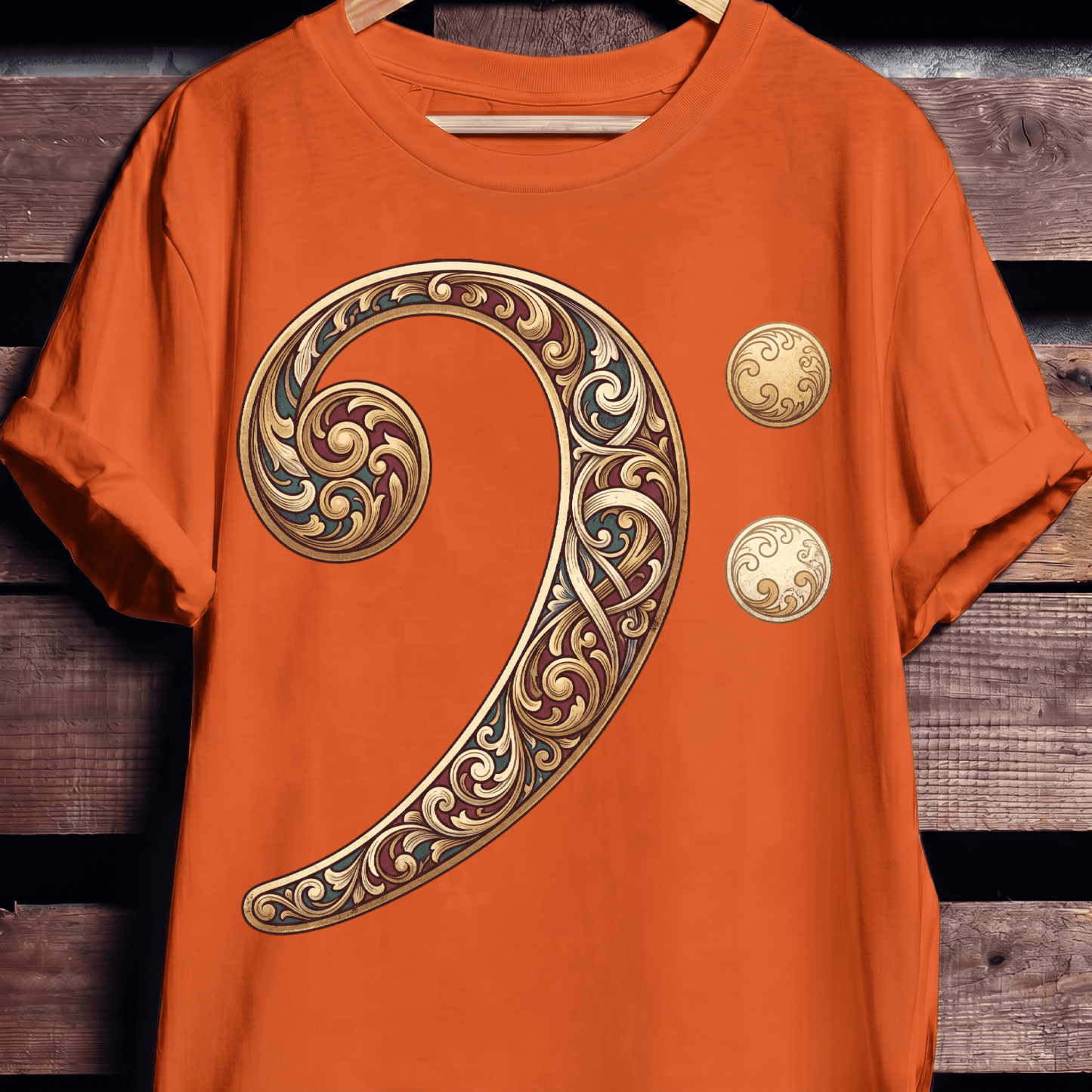 Baroque Bass Clef Artistic Tee - The Music Frontiers