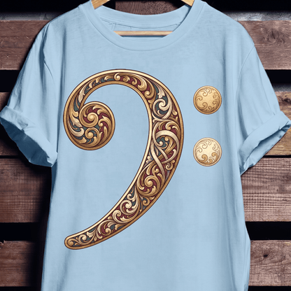 Baroque Bass Clef Artistic Tee - The Music Frontiers