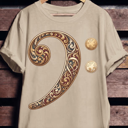 Baroque Bass Clef Artistic Tee - The Music Frontiers