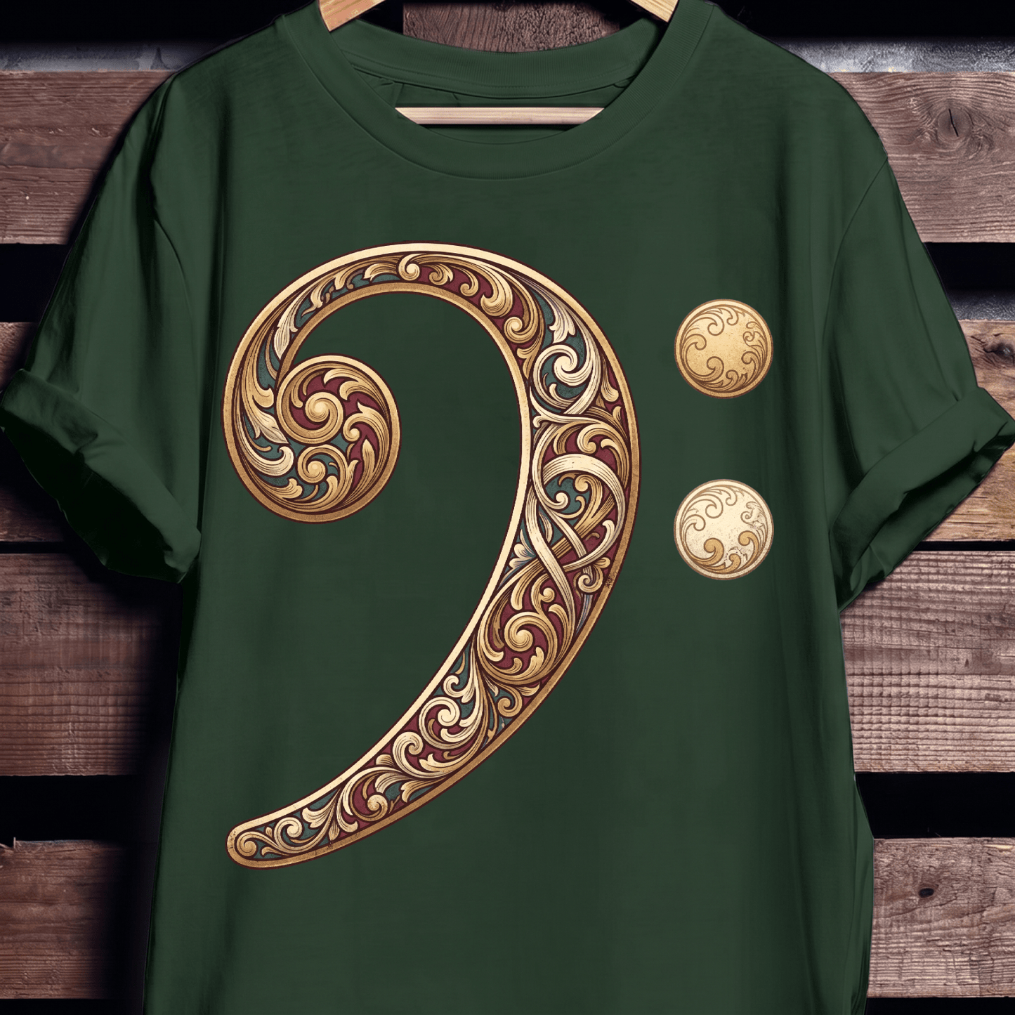 Baroque Bass Clef Artistic Tee - The Music Frontiers