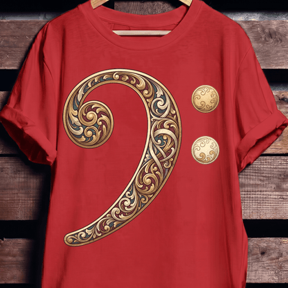 Baroque Bass Clef Artistic Tee - The Music Frontiers