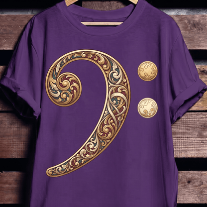 Baroque Bass Clef Artistic Tee - The Music Frontiers