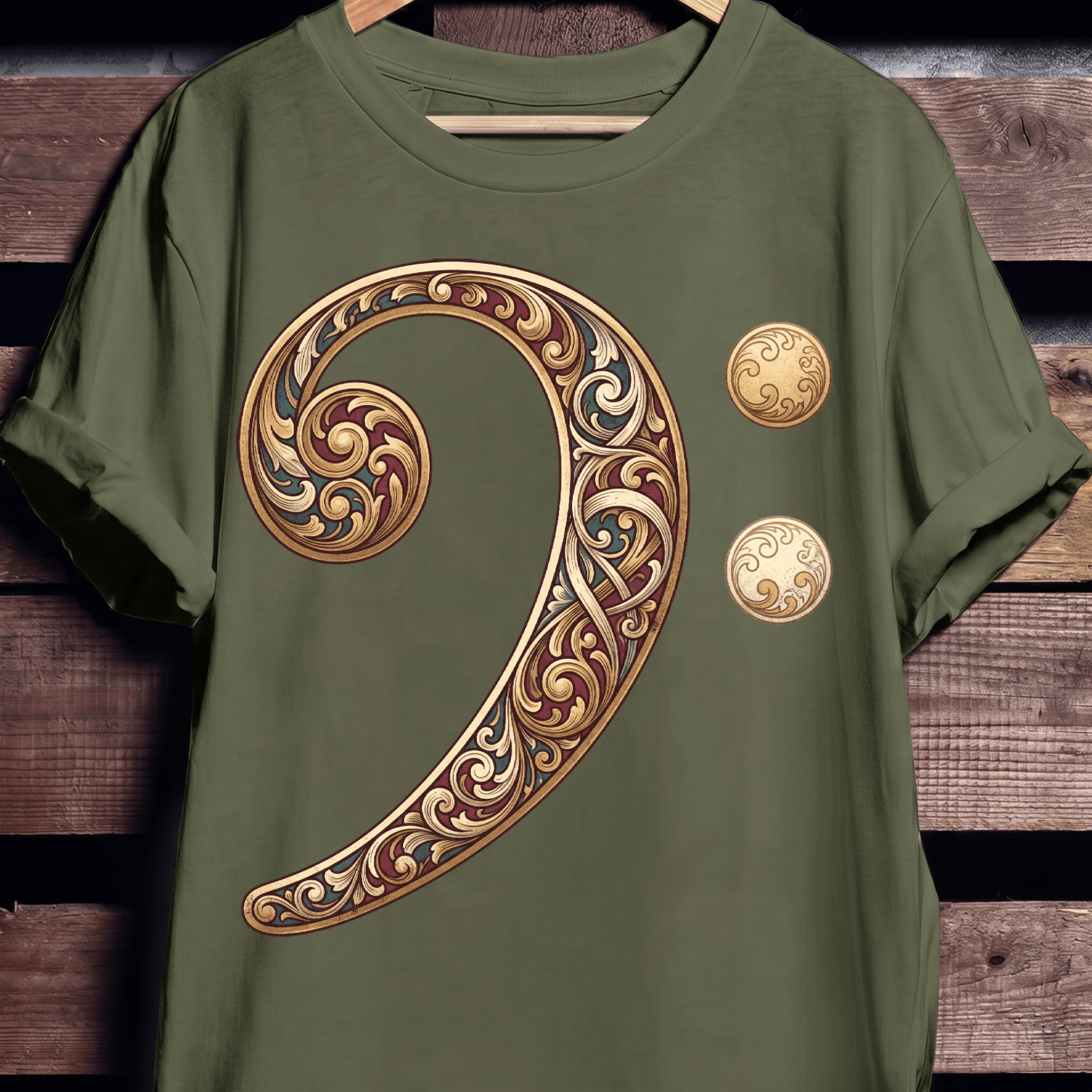 Baroque Bass Clef Artistic Tee - The Music Frontiers
