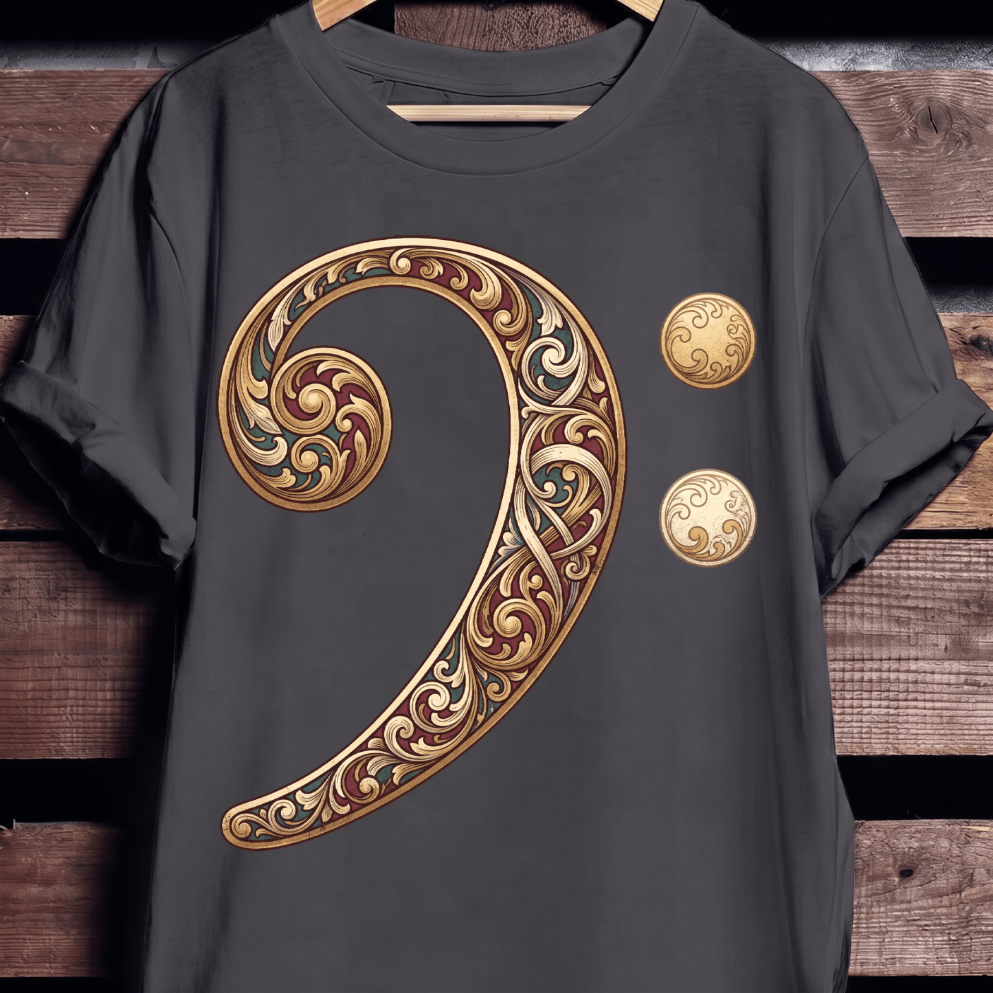 Baroque Bass Clef Artistic Tee - The Music Frontiers
