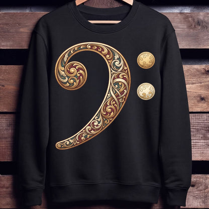 Baroque Bass Clef Artistic Tee - Unisex Standard Crew Neck Sweatshirt