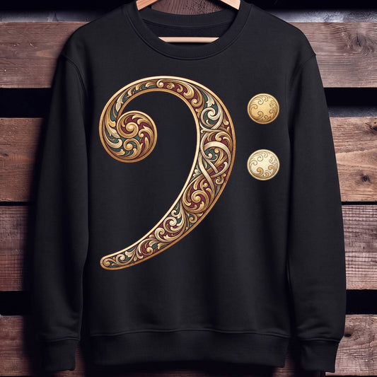 Baroque Bass Clef Artistic Tee - Unisex Standard Crew Neck Sweatshirt