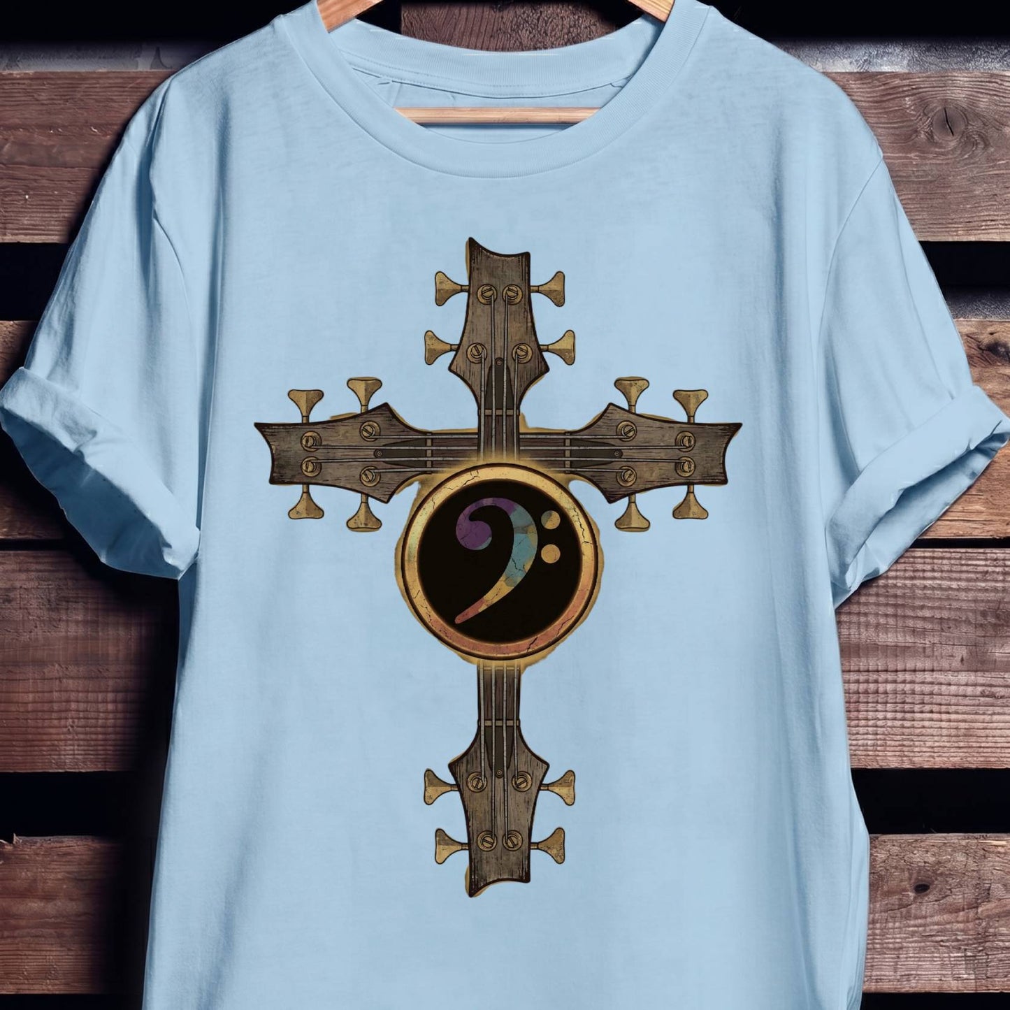 Bass Clef Cross Graphic Tee - The Music Frontiers