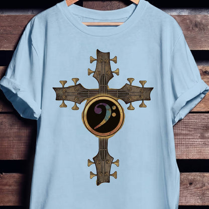 Bass Clef Cross Graphic Tee - The Music Frontiers