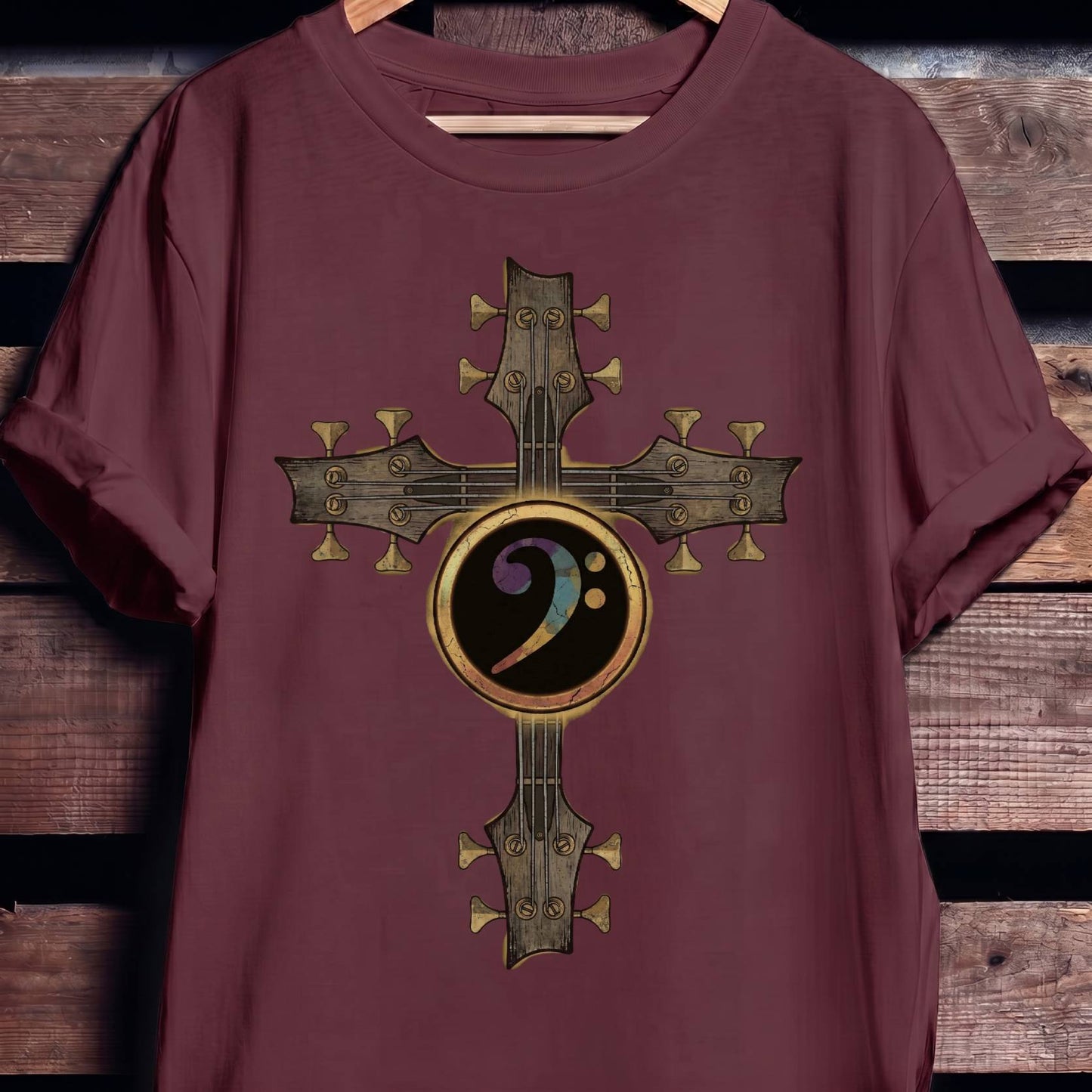Bass Clef Cross Graphic Tee - The Music Frontiers