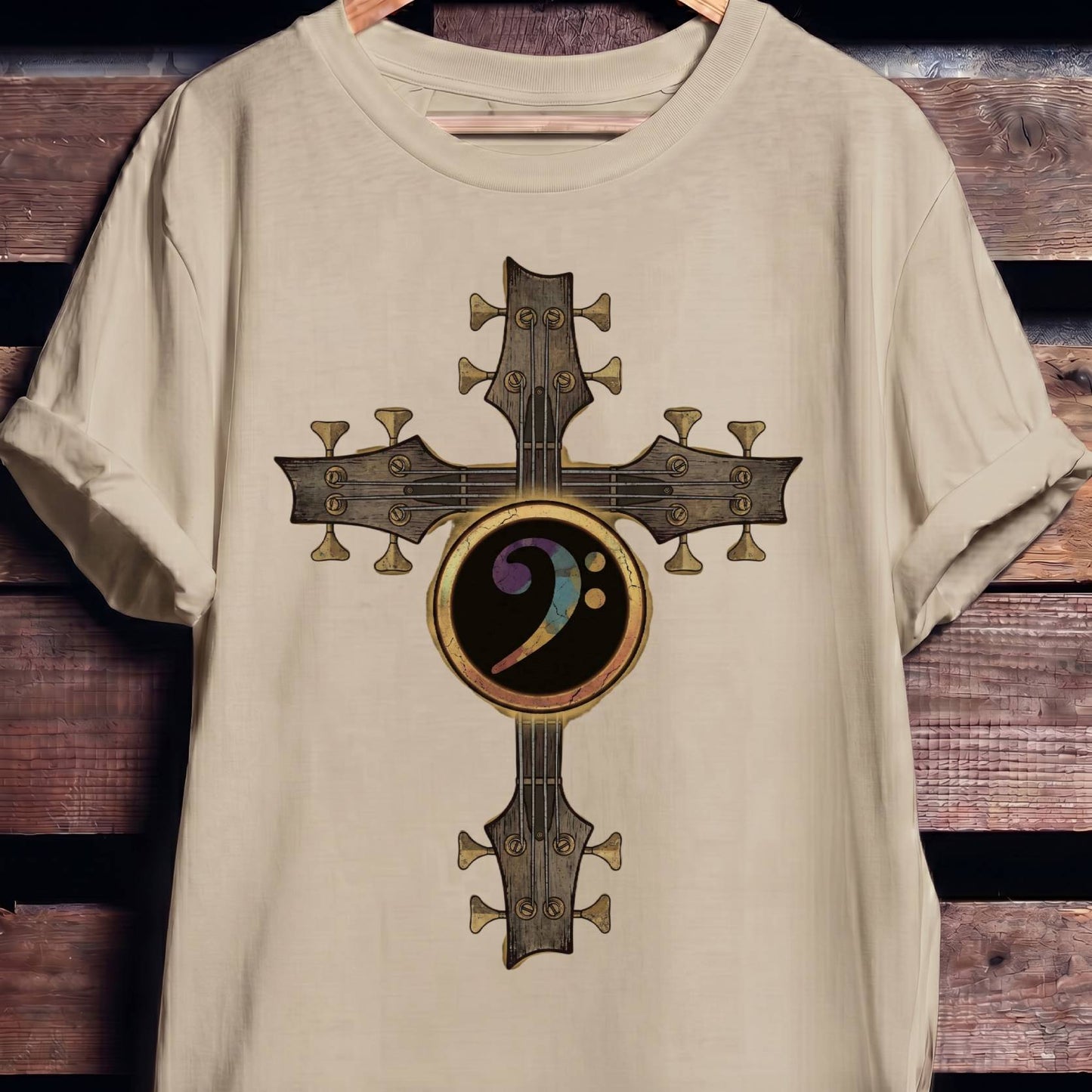 Bass Clef Cross Graphic Tee - The Music Frontiers