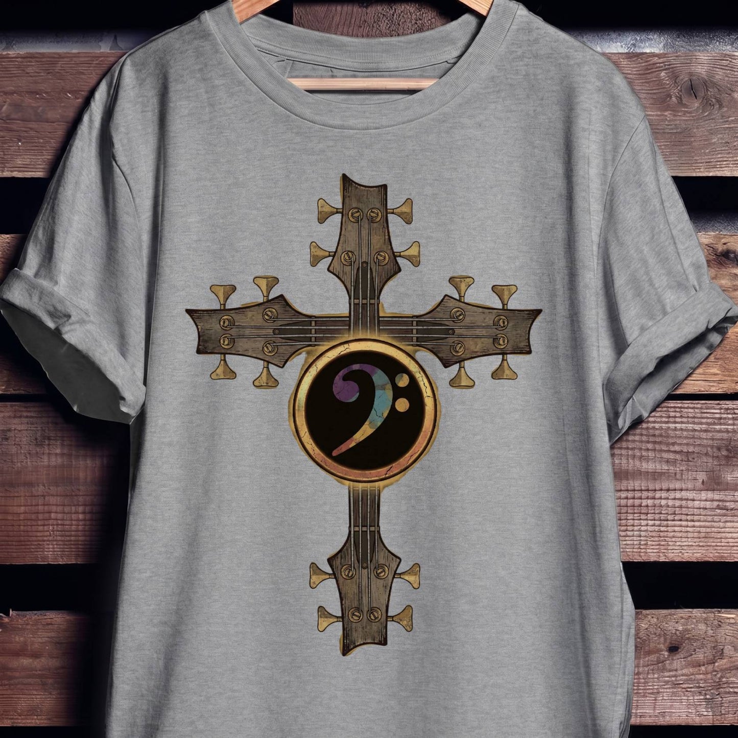 Bass Clef Cross Graphic Tee - The Music Frontiers