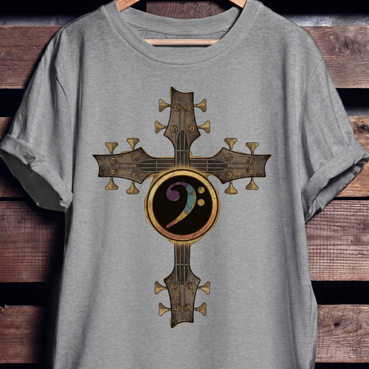 Bass Clef Cross Graphic Tee - The Music Frontiers
