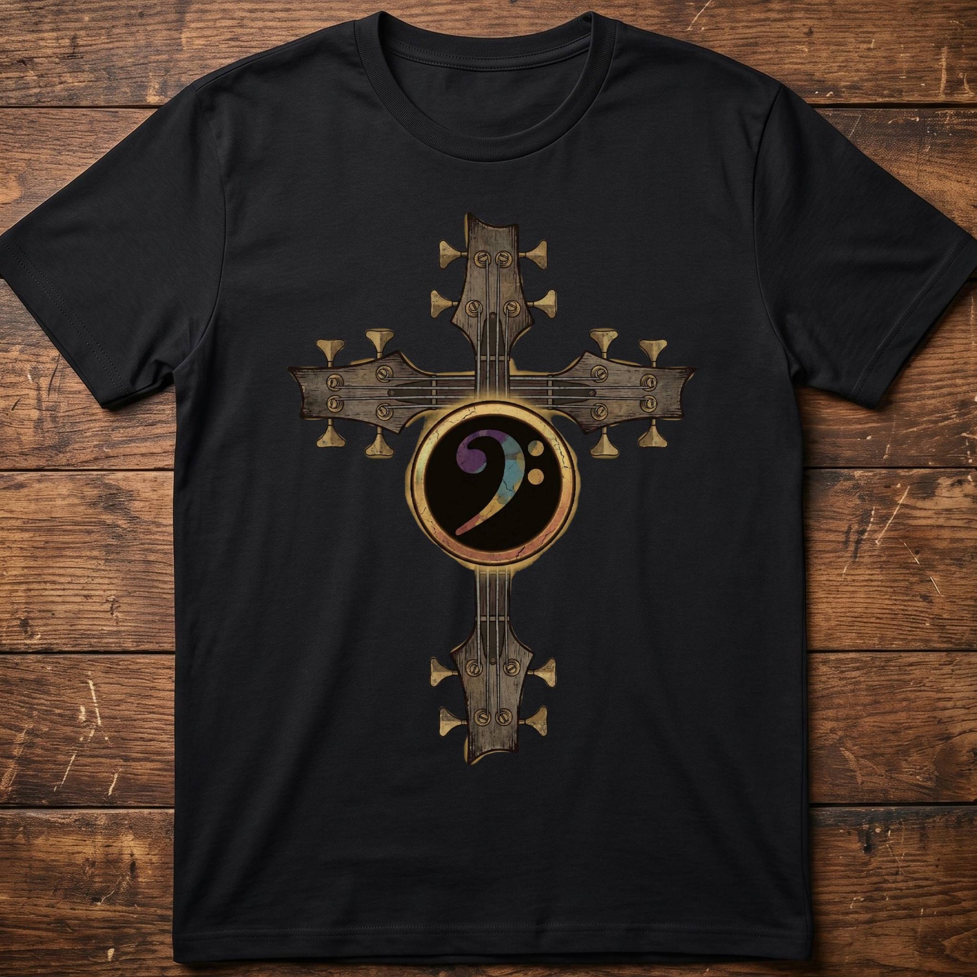 Bass Clef Cross Graphic Tee - The Music Frontiers