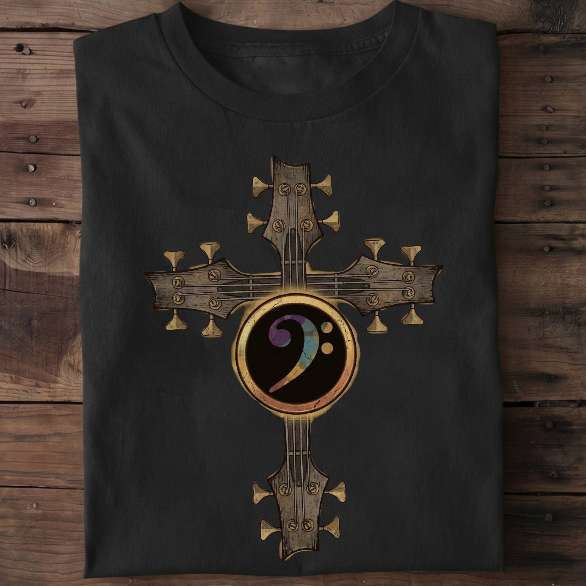 Bass Clef Cross Graphic Tee - The Music Frontiers