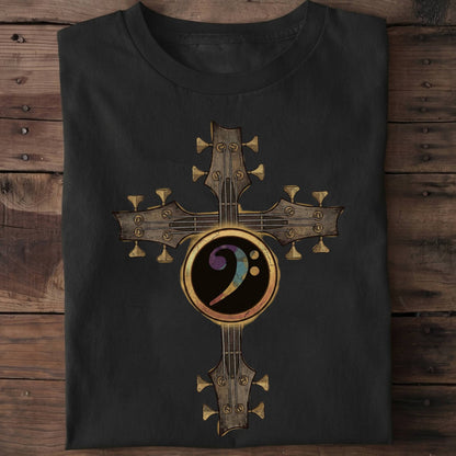 Bass Clef Cross Graphic Tee - The Music Frontiers