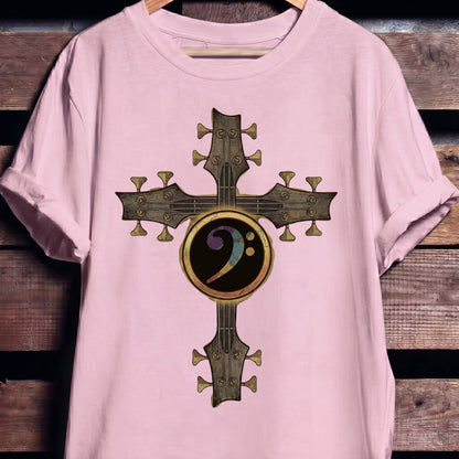 Bass Clef Cross Graphic Tee - The Music Frontiers