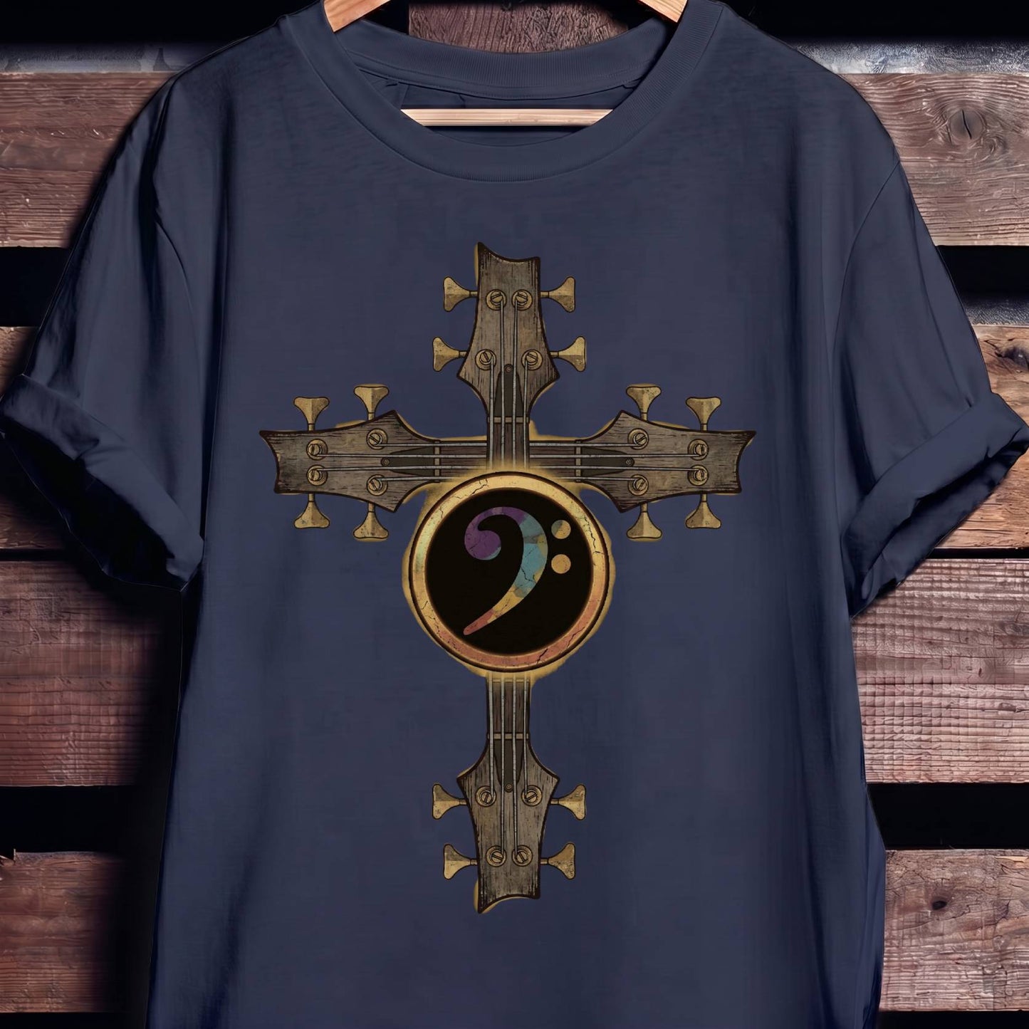 Bass Clef Cross Graphic Tee - The Music Frontiers