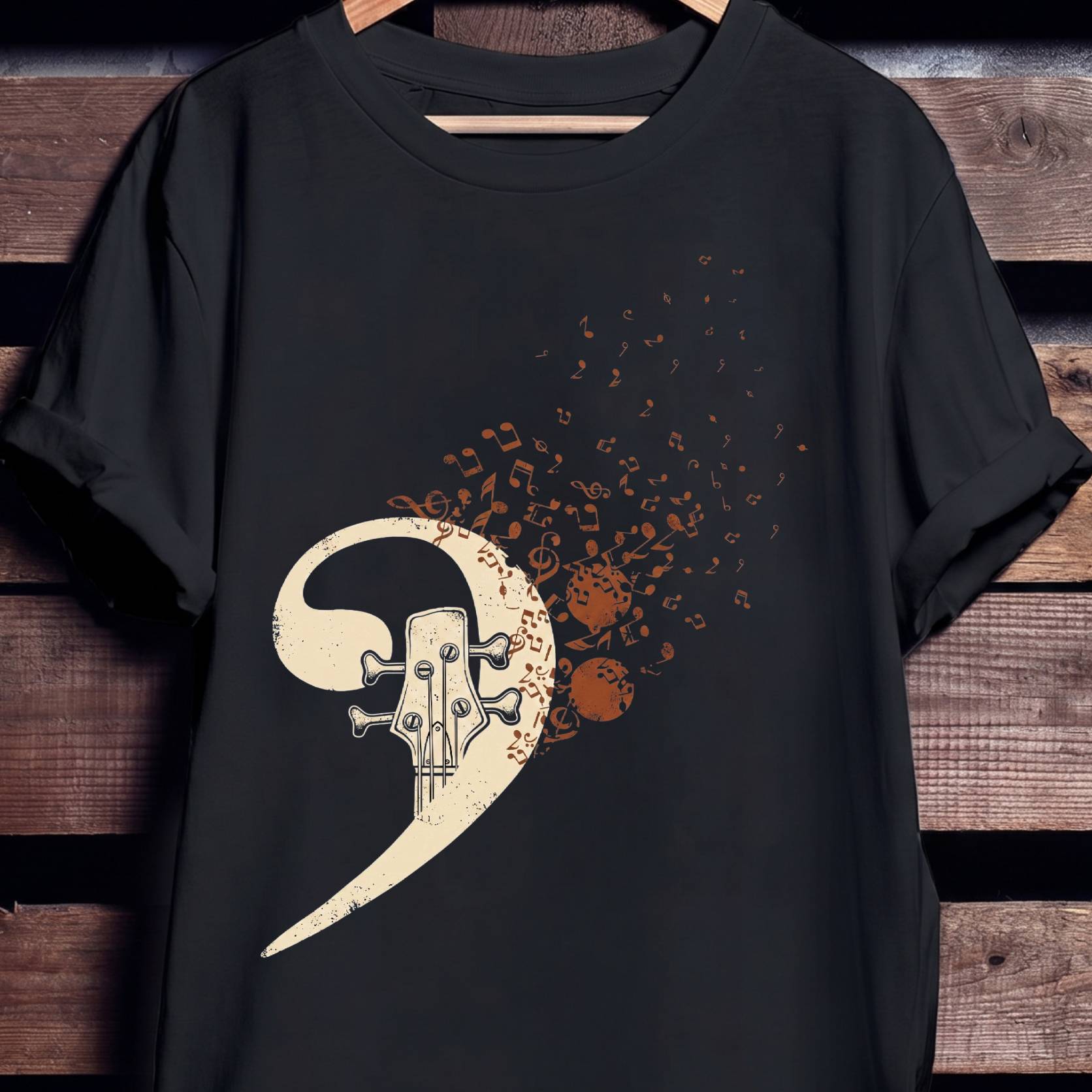 Bass Clef Headstock Graphic Tee - The Music Frontiers