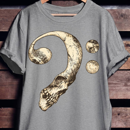 Bass Clef Skull Graphic Tee - The Music Frontiers