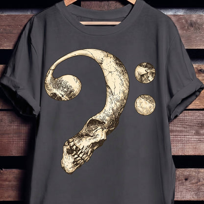 Bass Clef Skull Graphic Tee - The Music Frontiers