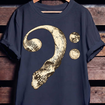 Bass Clef Skull Graphic Tee - The Music Frontiers