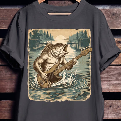 Bass Fish Bassist Graphic Tee - The Music Frontiers