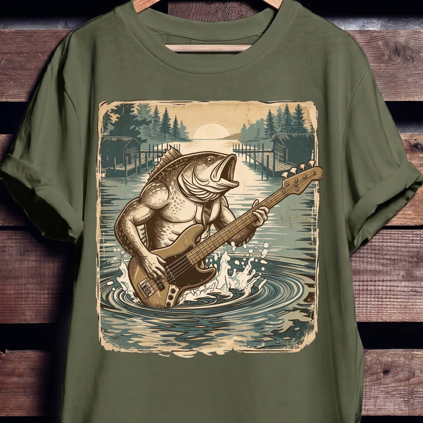Bass Fish Bassist Graphic Tee - The Music Frontiers
