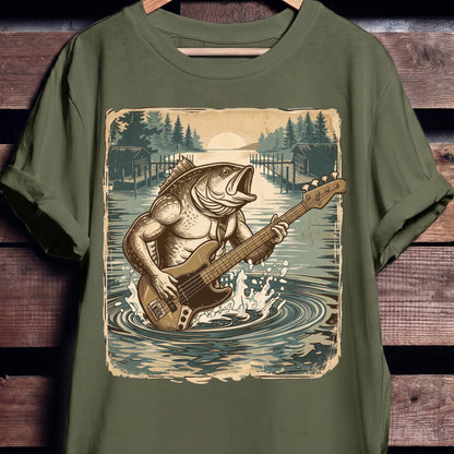 Bass Fish Bassist Graphic Tee - The Music Frontiers