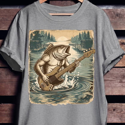 Bass Fish Bassist Graphic Tee - The Music Frontiers