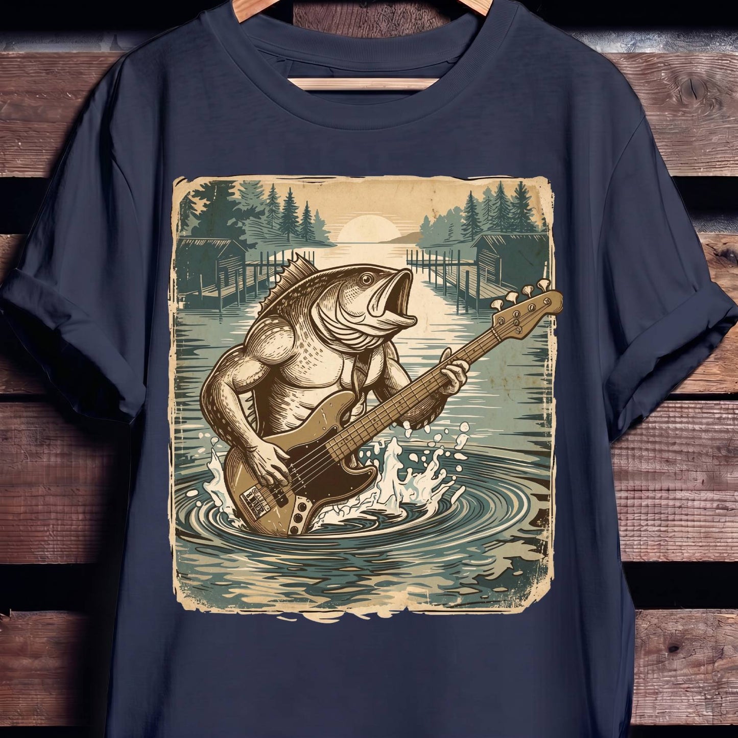 Bass Fish Bassist Graphic Tee - The Music Frontiers