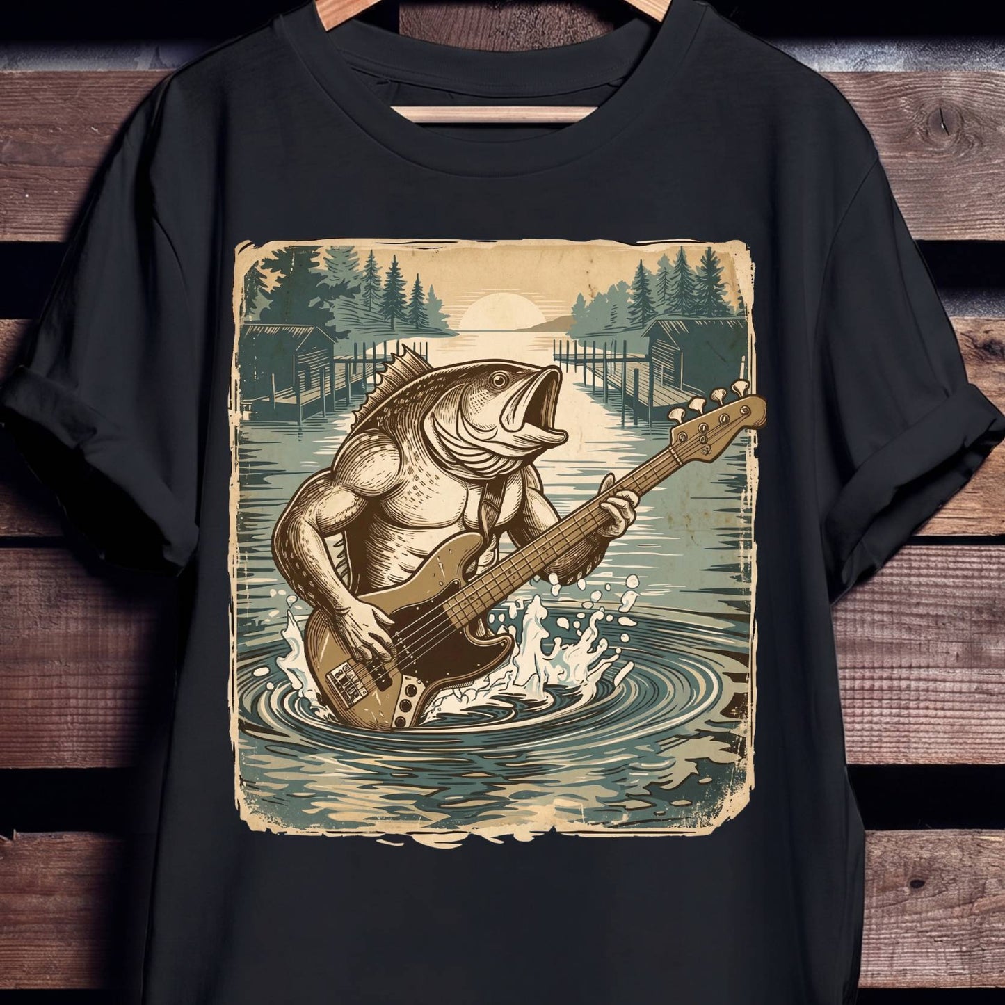 Bass Fish Bassist Graphic Tee - The Music Frontiers