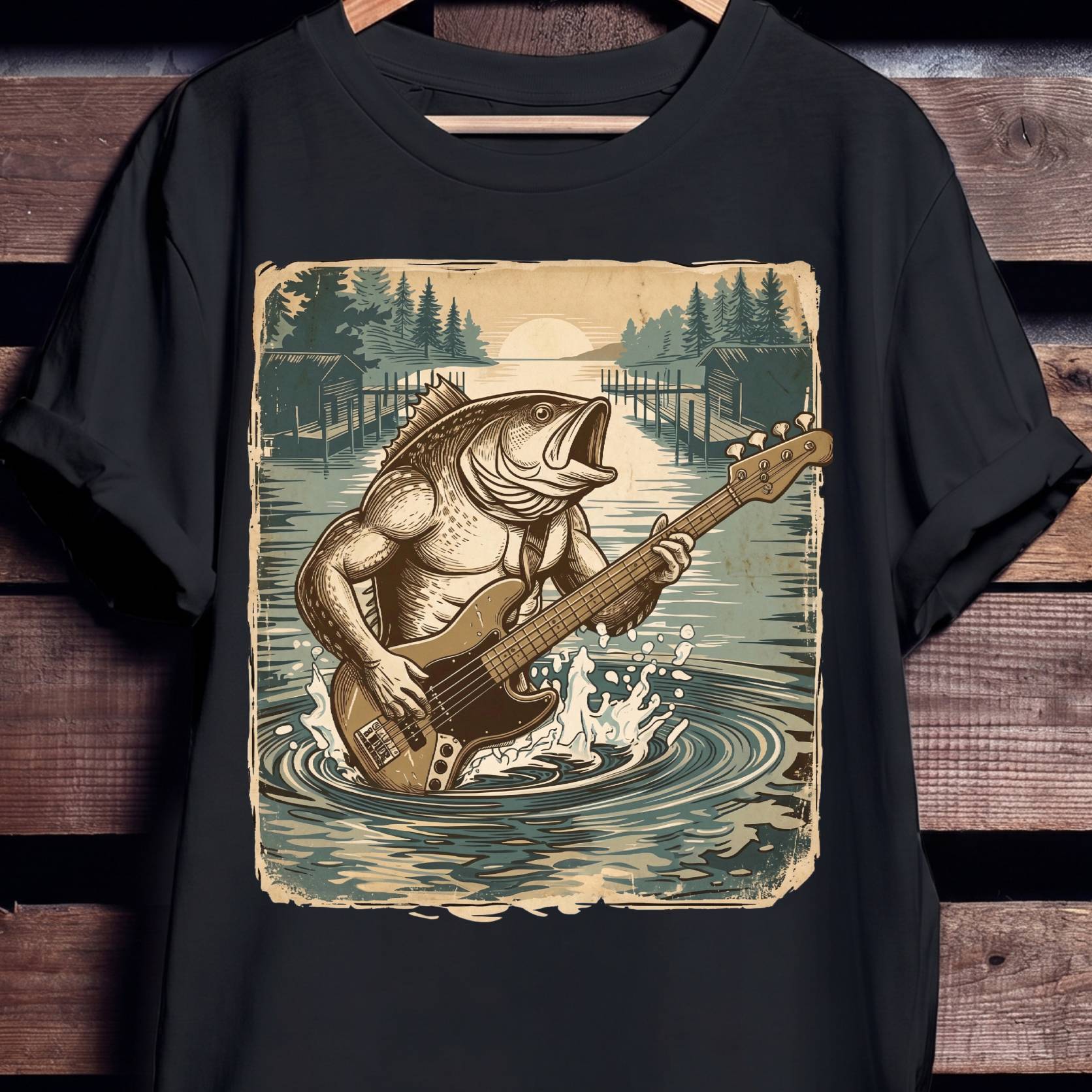 Bass Fish Bassist Graphic Tee - The Music Frontiers