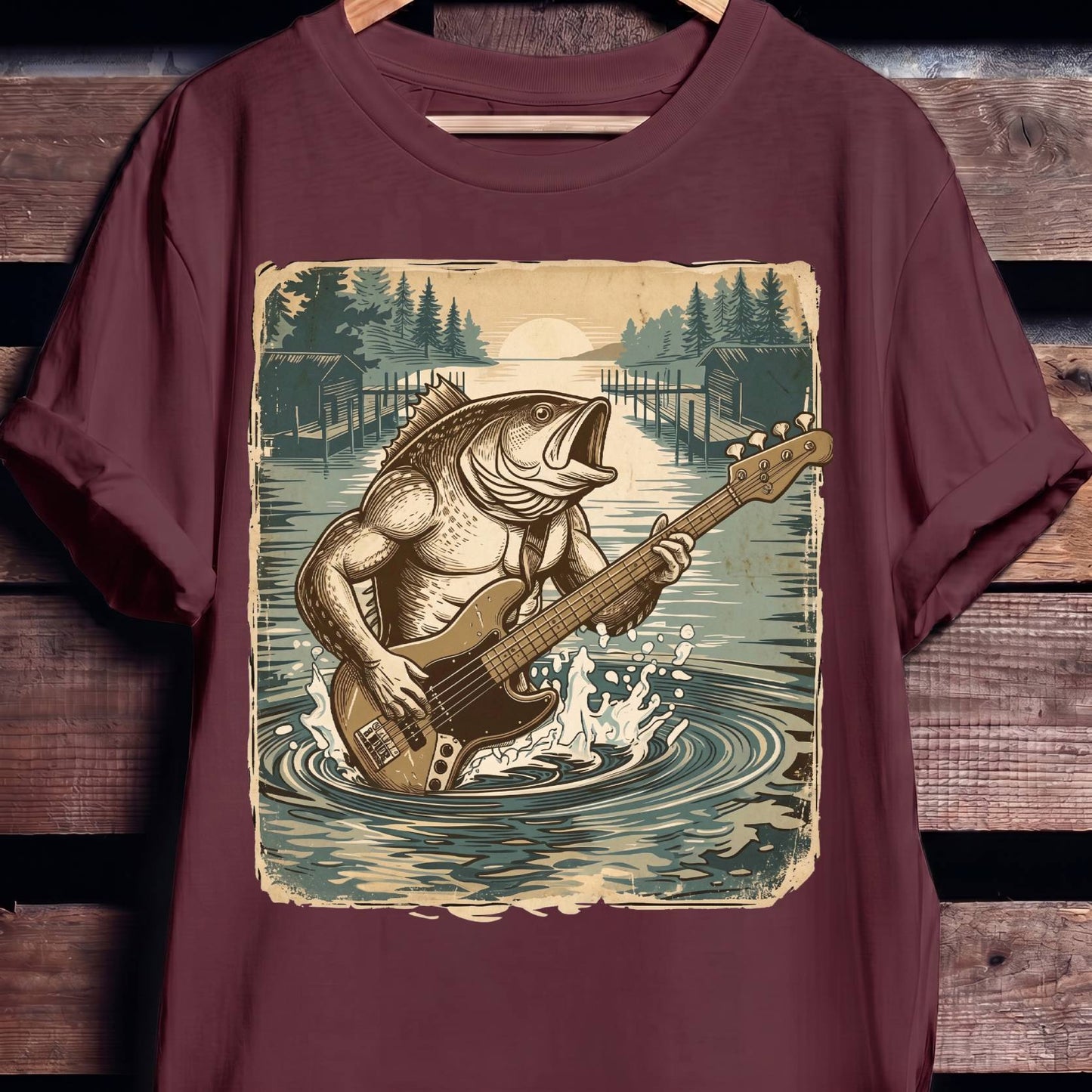 Bass Fish Bassist Graphic Tee - The Music Frontiers