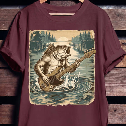 Bass Fish Bassist Graphic Tee - The Music Frontiers
