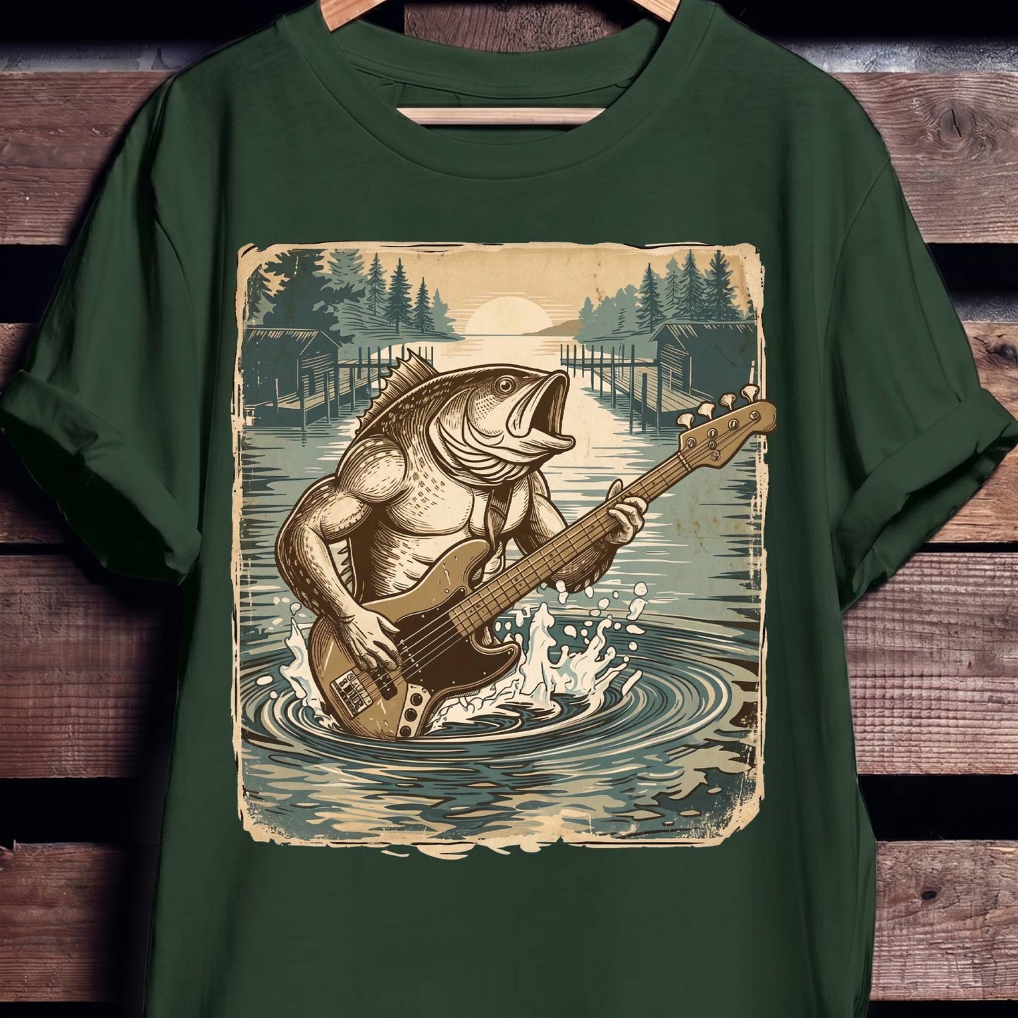 Bass Fish Bassist Graphic Tee - The Music Frontiers