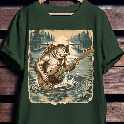 Bass Fish Bassist Graphic Tee - The Music Frontiers