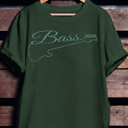 Bass Guitar Outline Graphic Tee - The Music Frontiers